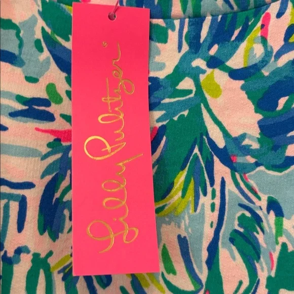 NWT Lilly Pulitzer Jansen Sweatshirt in Blue Ibiza Cabana Cocktail Print Size XL - Picture 5 of 8